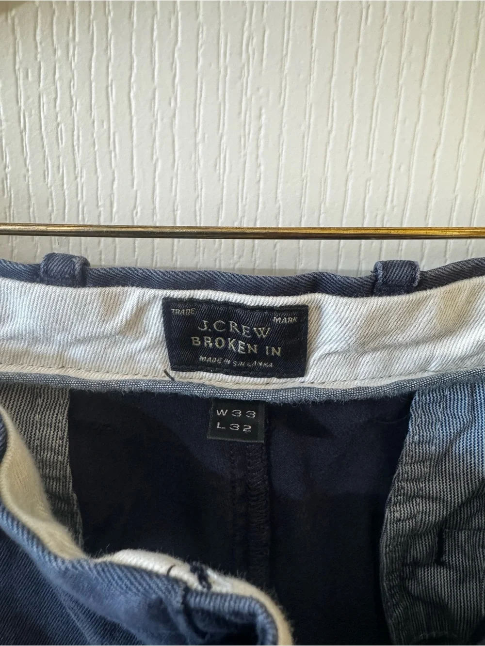 J. Crew 33x32 Navy Blue Chino Pants